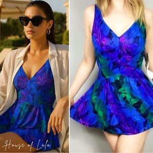80s/90s NWT Jansen floral bathing suit